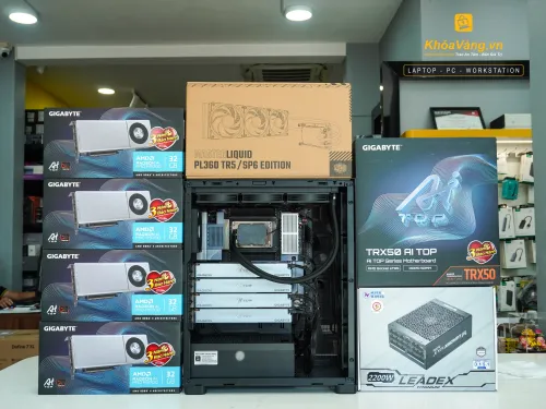 PC Workstation AI AMD Ryzen Threadripper 9960X – 4 x Radeon AI PRO R9700 32GB | RAM 64GB | SSD 4TB